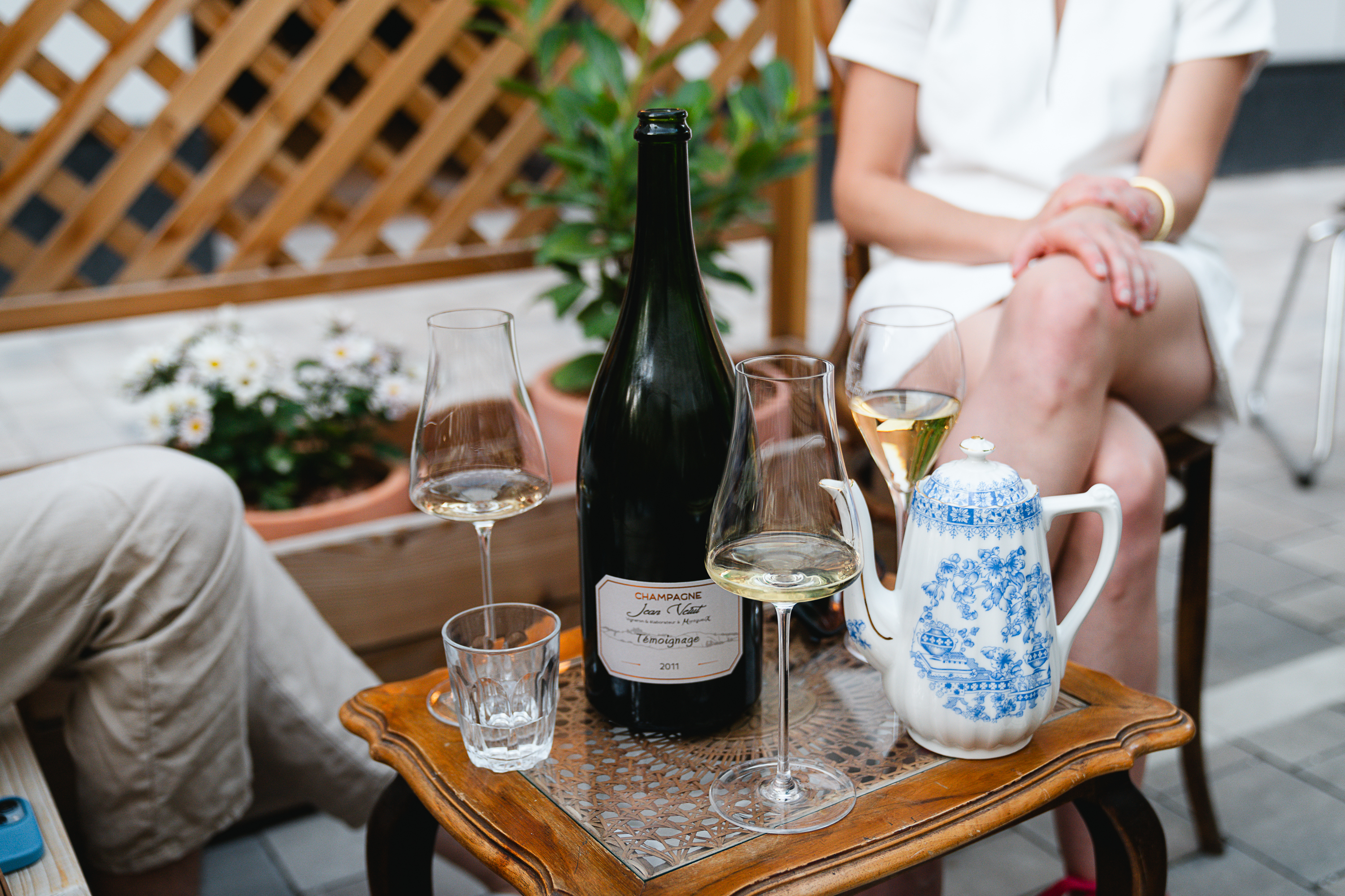 Champagner auf der Terrasse