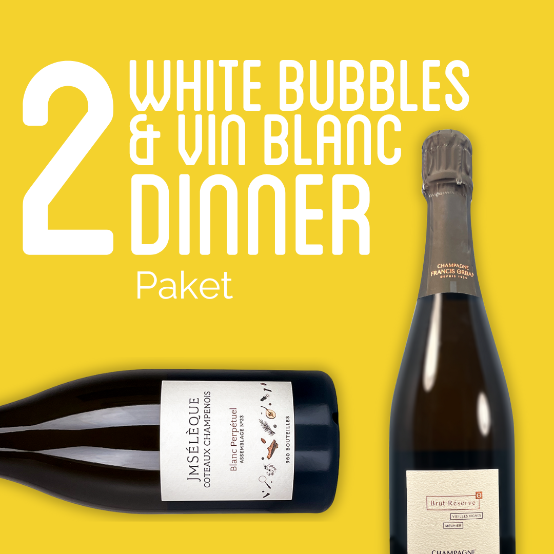 Dinnerpaket White Bubbles & Vin Blanc - Champagner + Stillwein