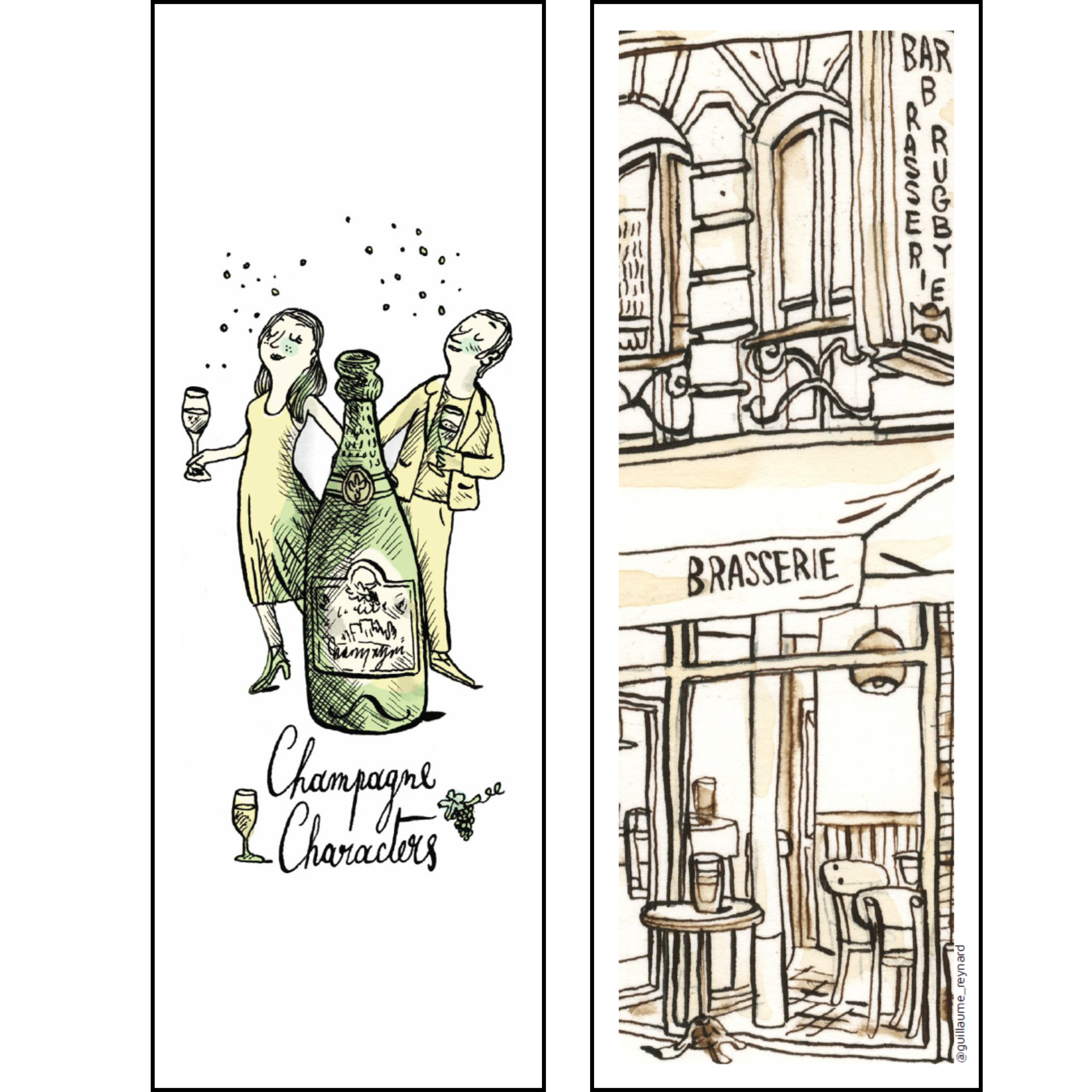 Lesezeichen "Champagne Characters"